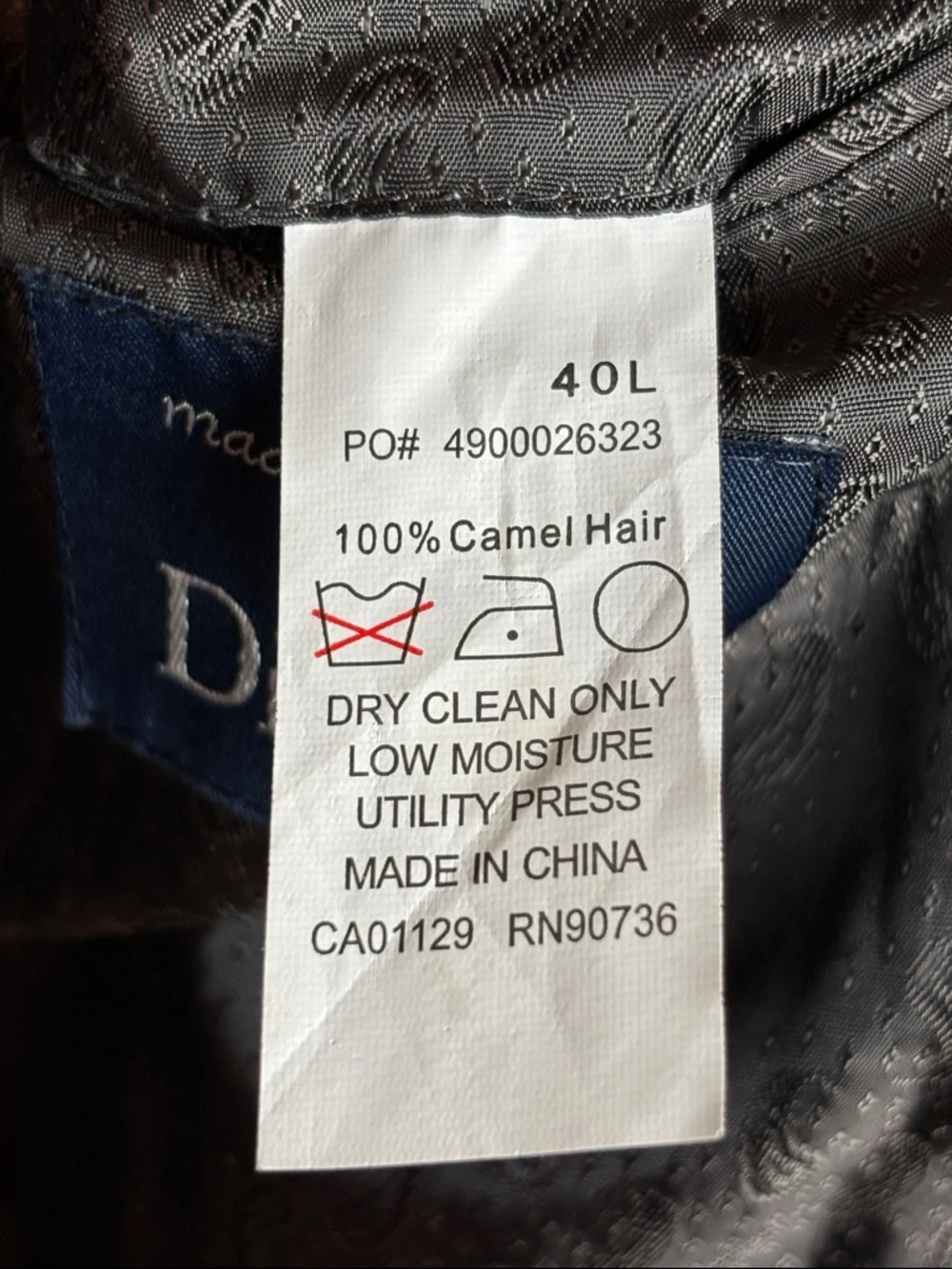Ralph Lauren Loro Piana Men’s Size 40L Black Two-Button‎ Camel Hair Sport Coat